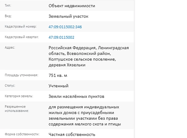 Скрин ЕГРН Онлайн