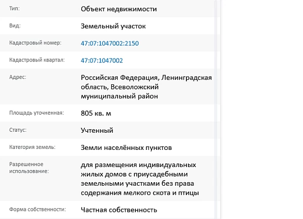 Скрин ЕГРН Онлайн