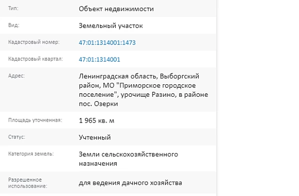 Скрин ЕГРН Онлайн