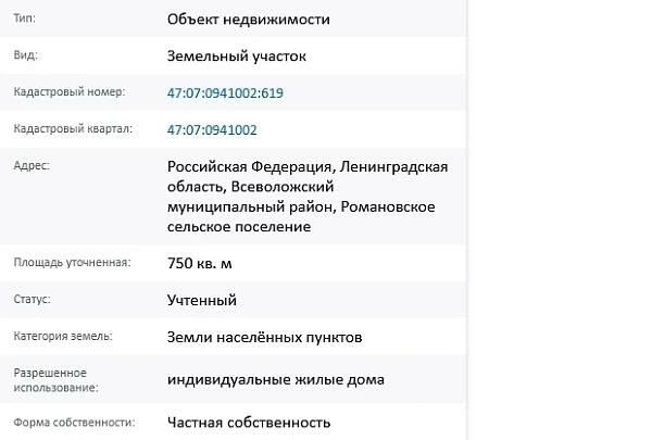 Скрин ЕГРН Онлайн