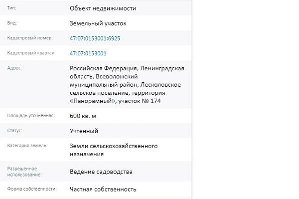 Скрин ЕГРН Онлайн