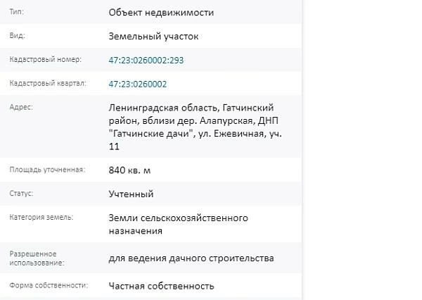 Скрин ЕГРН Онлайн