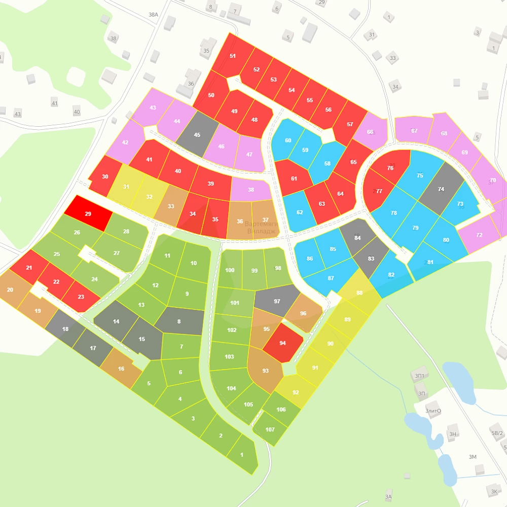 План поселка Вартемяги Вилладж