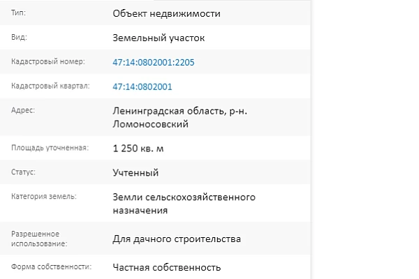 Скрин ЕГРН Онлайн