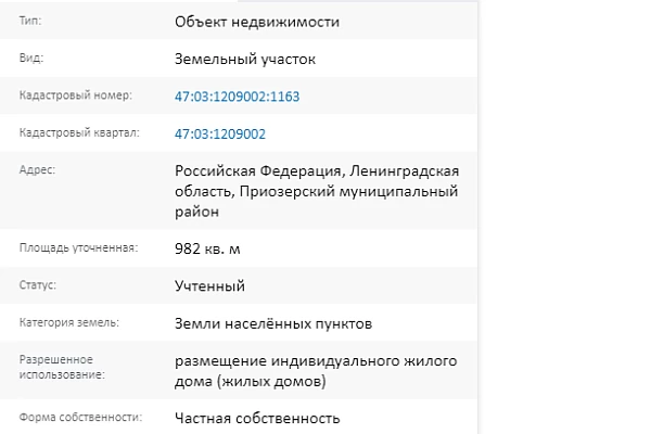 Скрин ЕГРН Онлайн