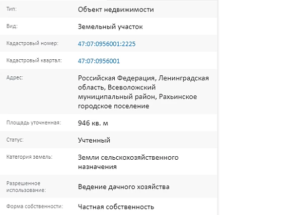 Скрин ЕГРН Онлайн
