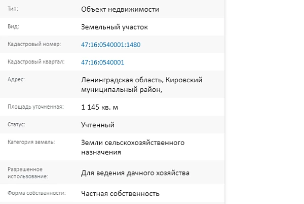 Скрин ЕГРН Онлайн