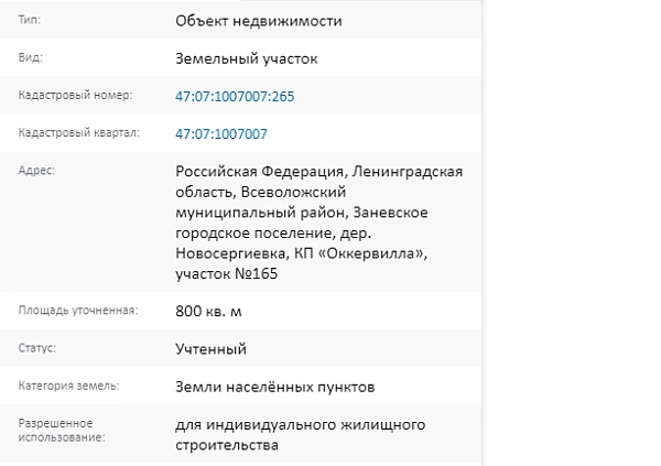 Скрин ЕГРН Онлайн