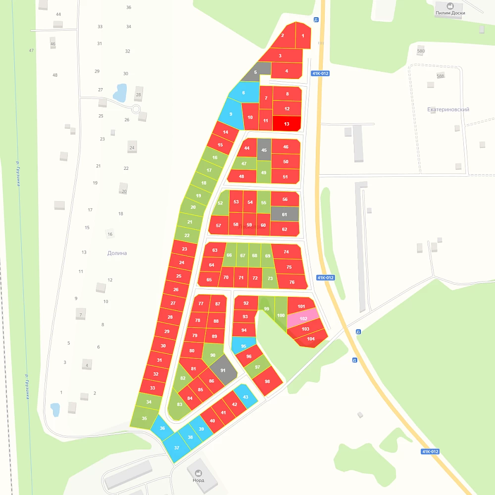 План поселка Дача у Лесколово