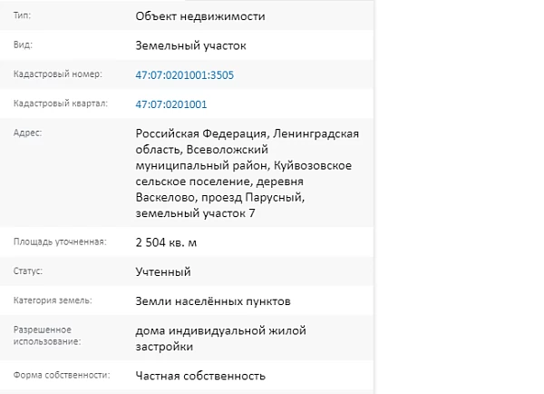 Скрин ЕГРН Онлайн