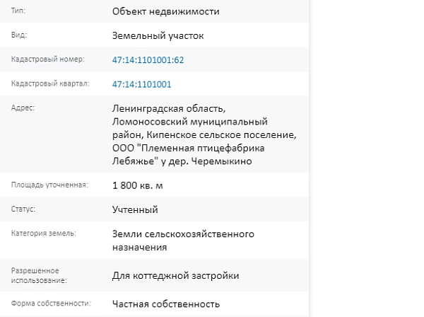 Скрин ЕГРН Онлайн