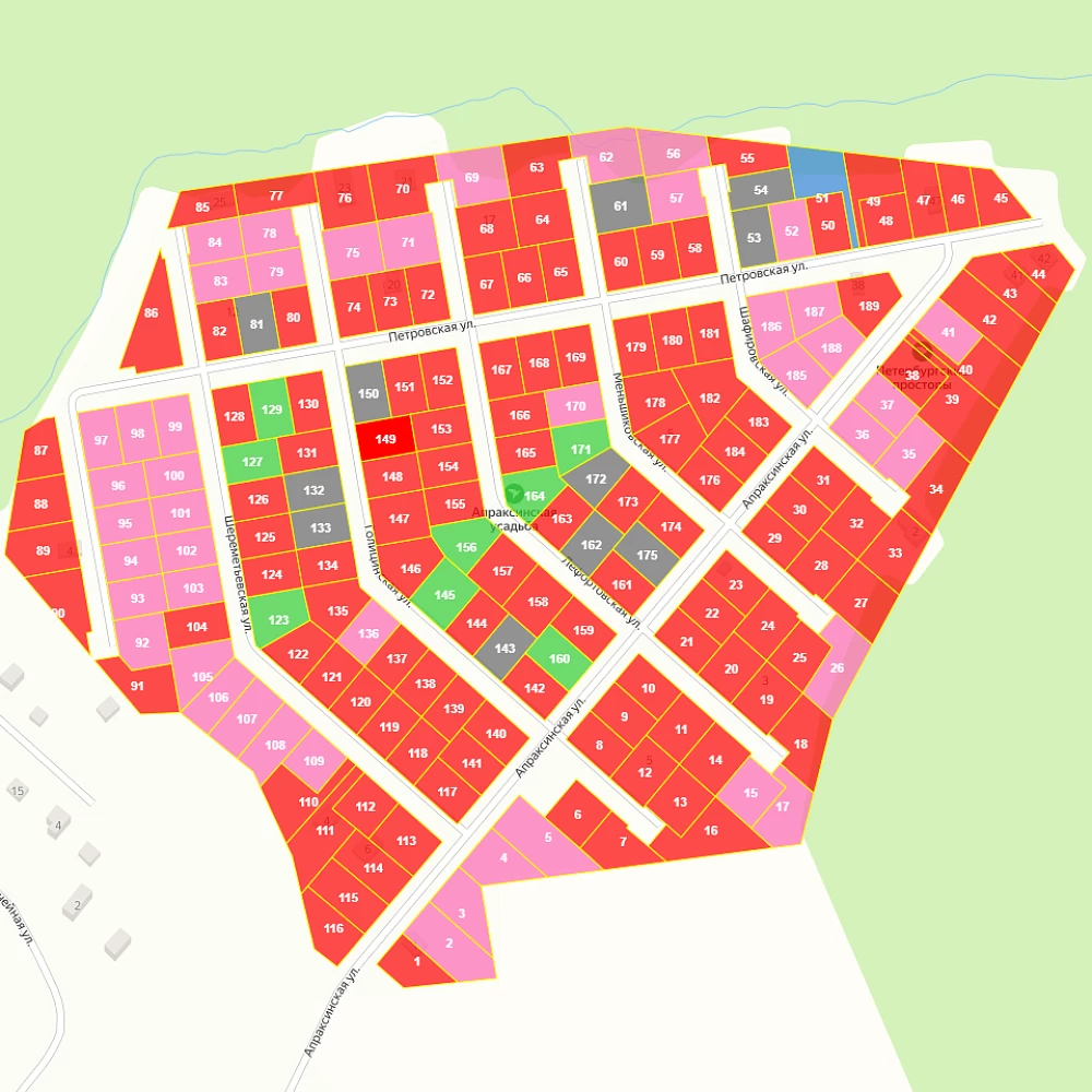 План поселка Апраксинская усадьба