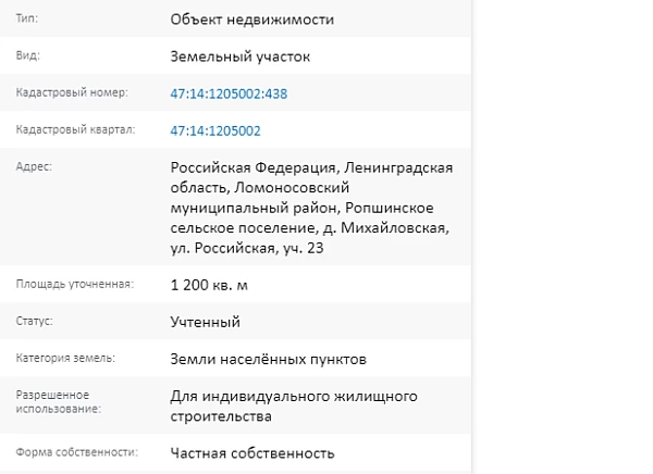 Скрин ЕГРН Онлайн