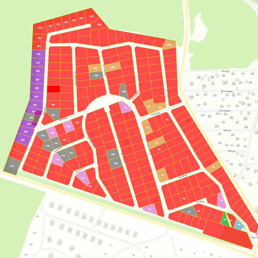 План поселка Усадьба в Кавголово