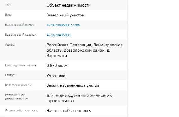 Скрин ЕГРН Онлайн