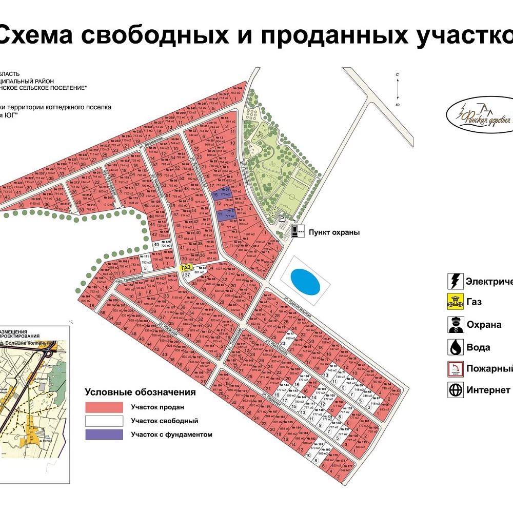 План поселка Финская деревня Юг