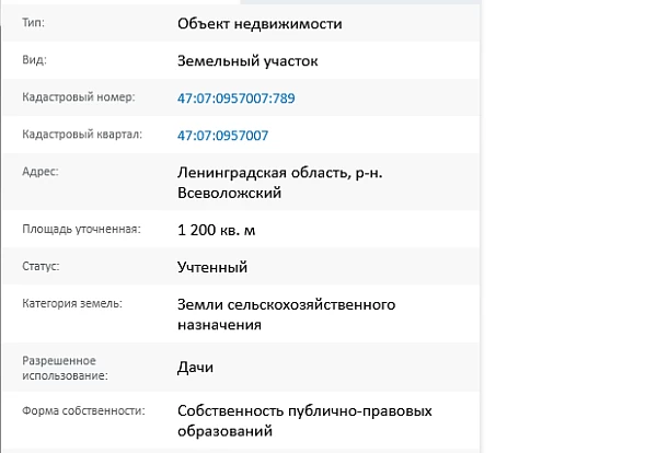 Скрин ЕГРН Онлайн