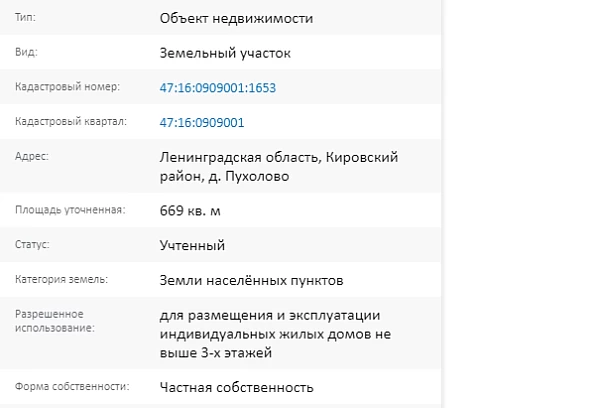 Скрин ЕГРН Онлайн