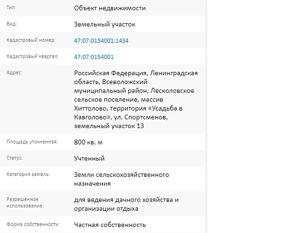 Скрин ЕГРН Онлайн