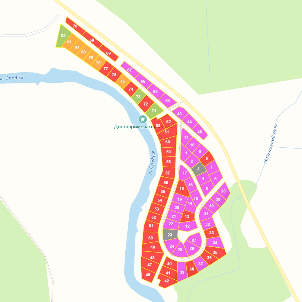 План поселка Дача у Вырицы